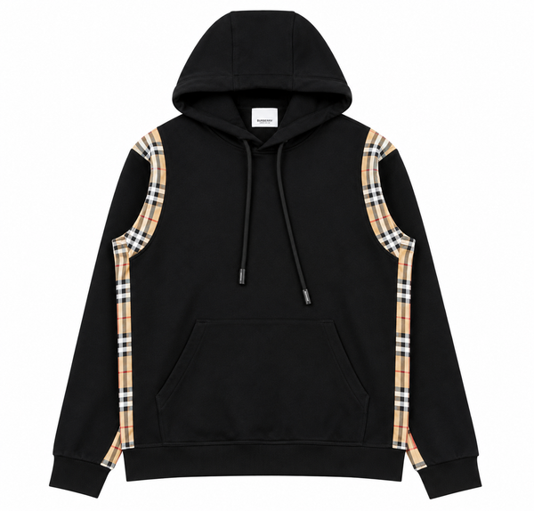 Felpa con cappuccio Burberry con pannello a quadri