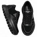 Prada Ribbed Panel Sneakers – All Black