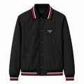 Prada Striped Collar Bomber Jacket – Black/Red