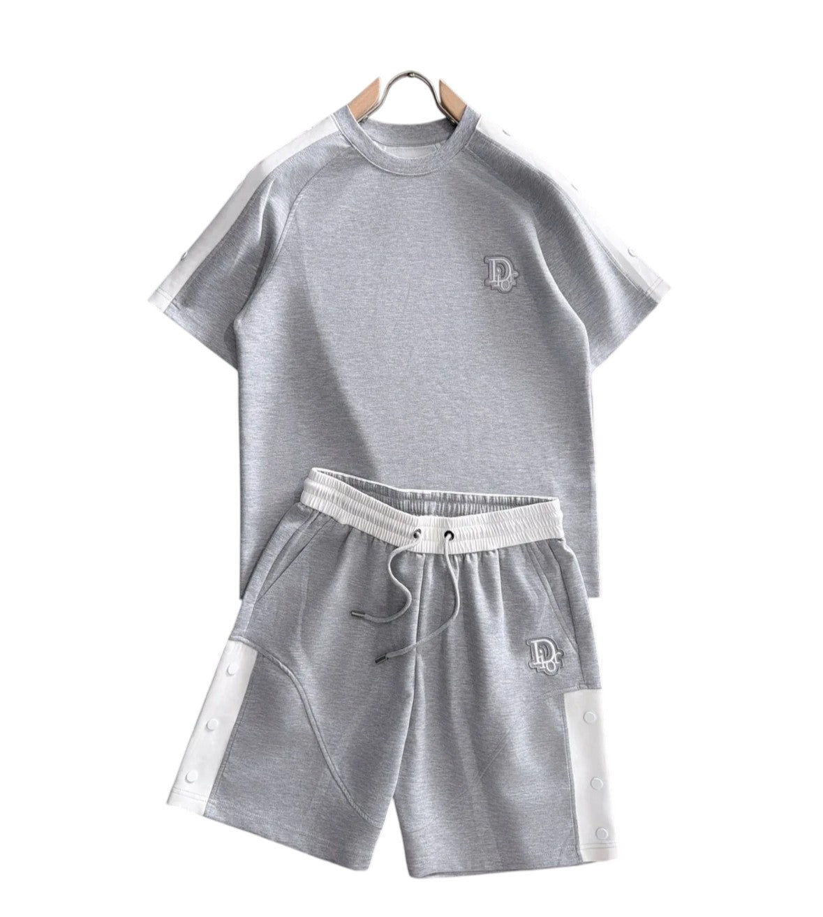 Dior Grey Logo Shorts Set