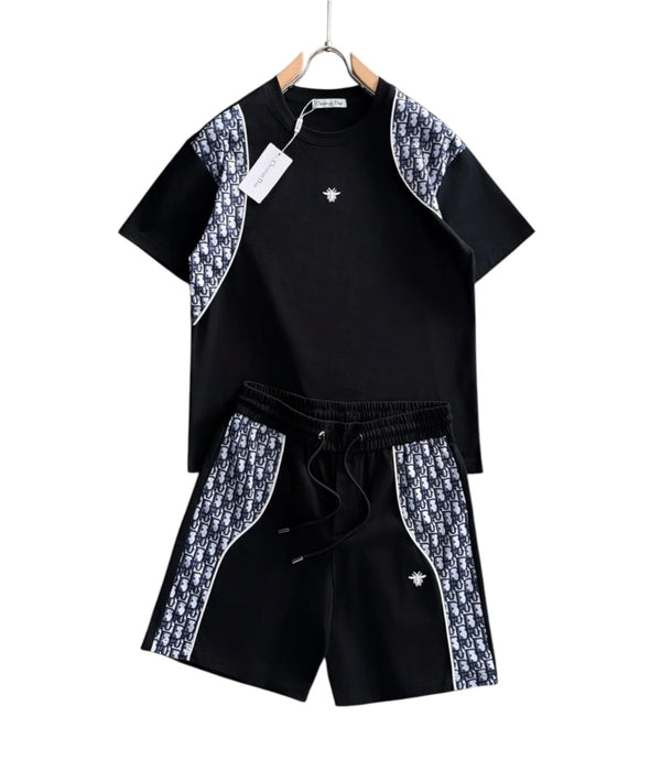 Dior Oblique Black & White Shorts Set