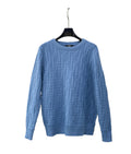 Fendi FF Textured Blue Knit Sweater