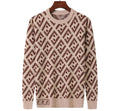 Fendi FF Geometric Beige & Brown Sweater