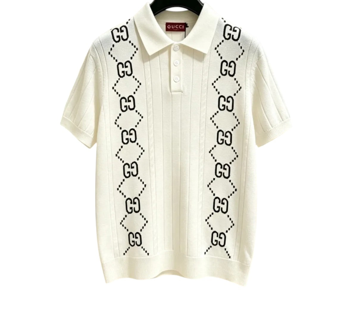 Gucci GG Pattern Polo Shirt – White