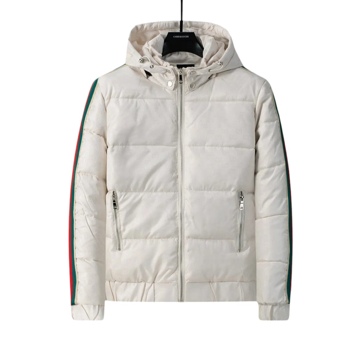 Gucci Padded Jacket with Web Stripe – White