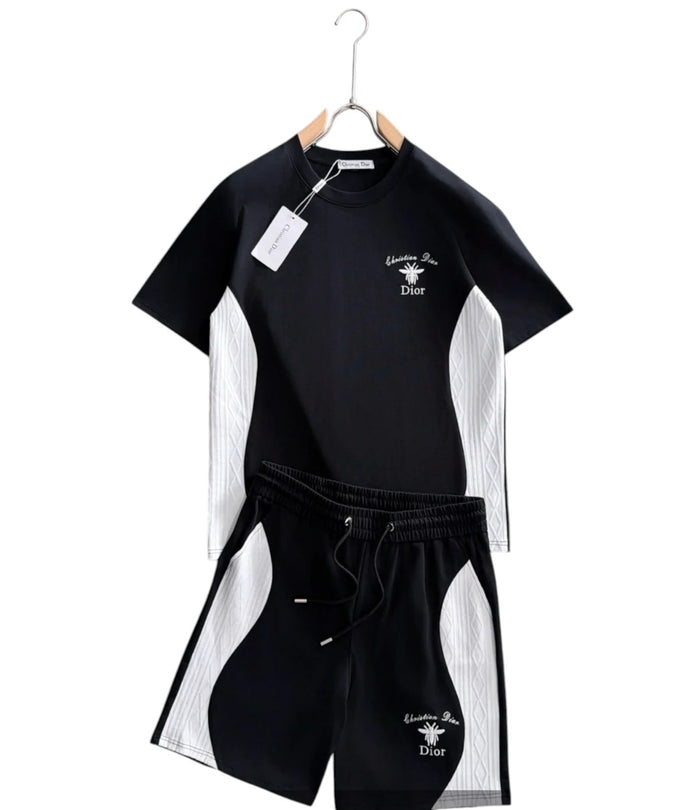 Ensemble short Dior Logo Noir & Blanc
