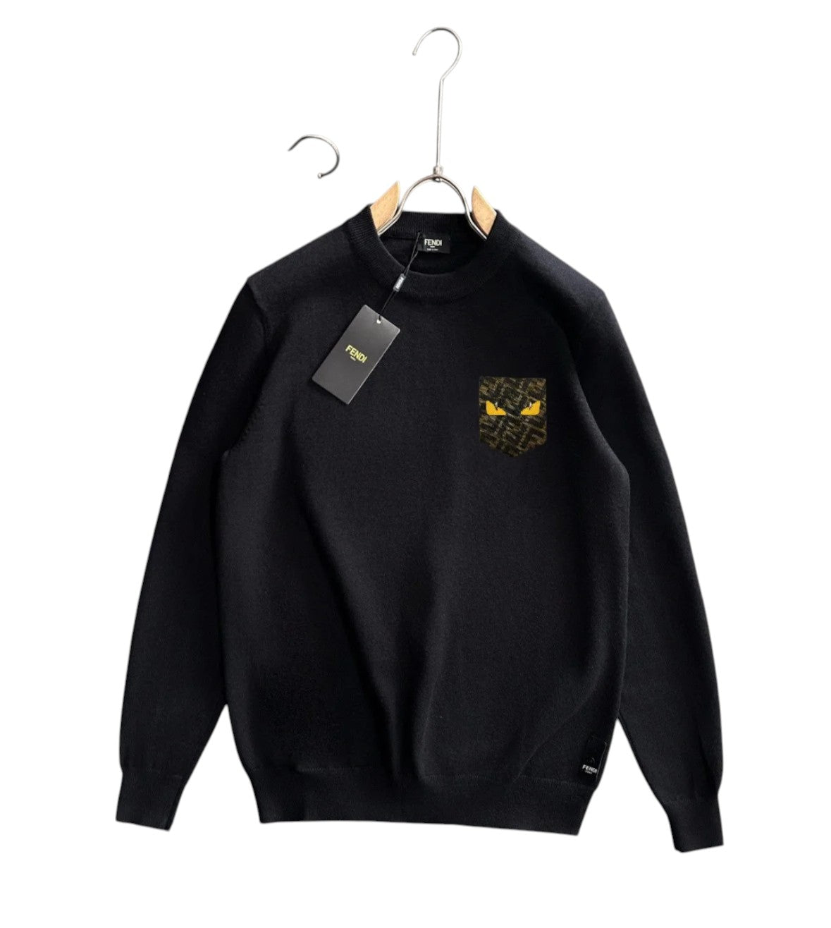 Fendi Eyes Pocket Black Sweatshirt