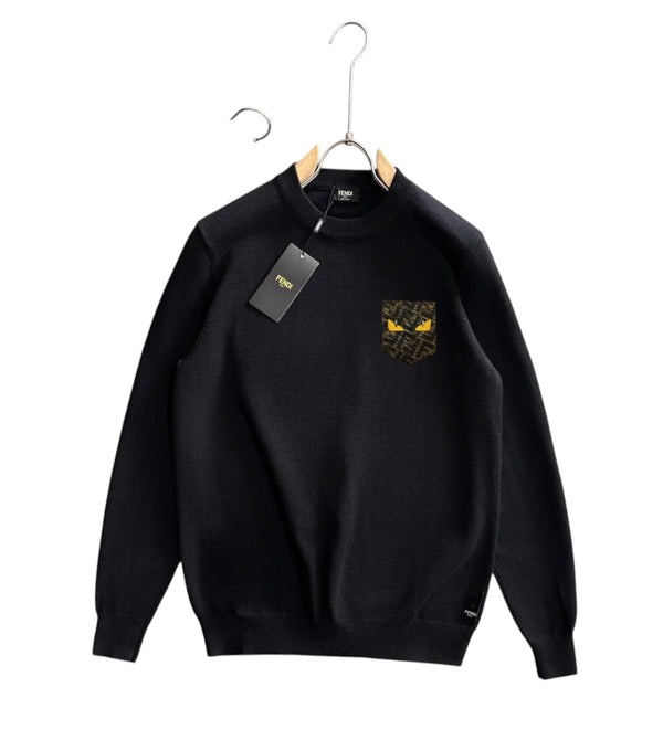 Felpa nera Fendi Eyes Pocket