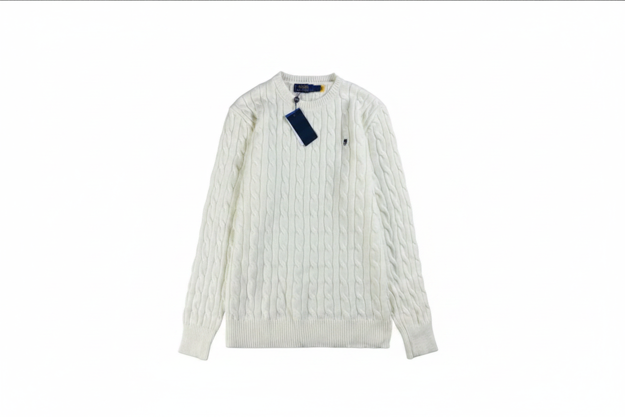 Polo Ralph Lauren kabelstickad tröja vit