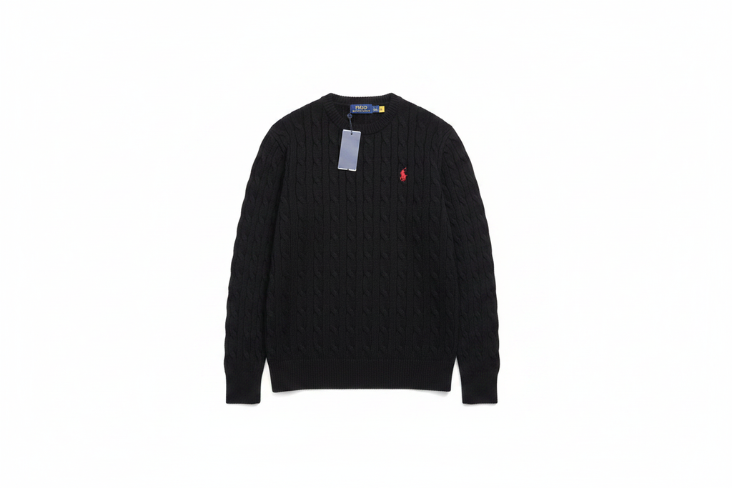 Polo Ralph Lauren kabelstickad tröja svart