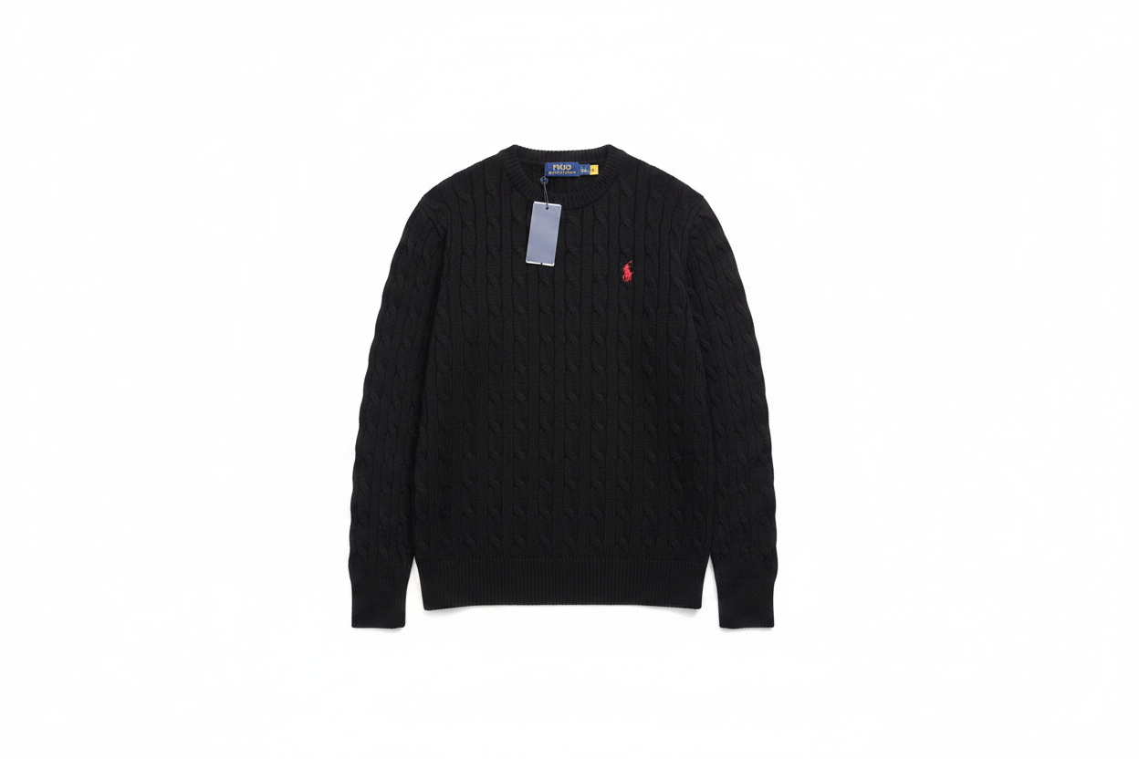 Polo Ralph Lauren kabelstickad tröja svart