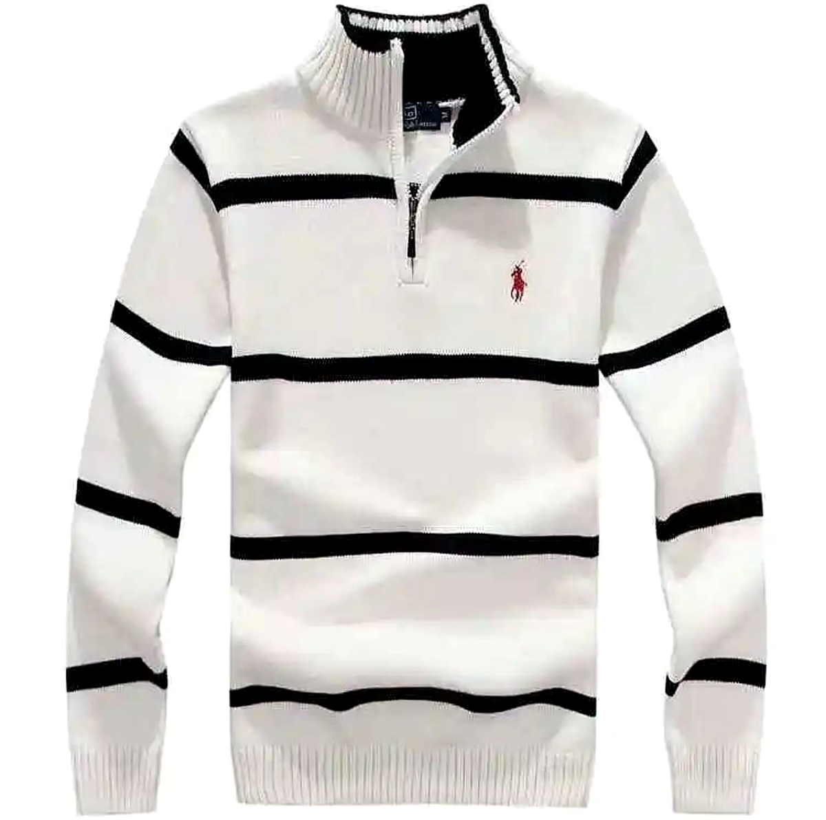 Polo Ralph Lauren Half-Zip Sweater – White/Black